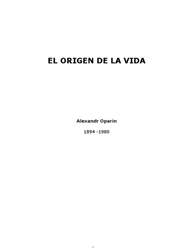 El origen de la vida antonio lazcano pdf libro completo gratis
