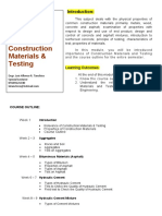 Construction Materials & Testing: Learning Outcomes