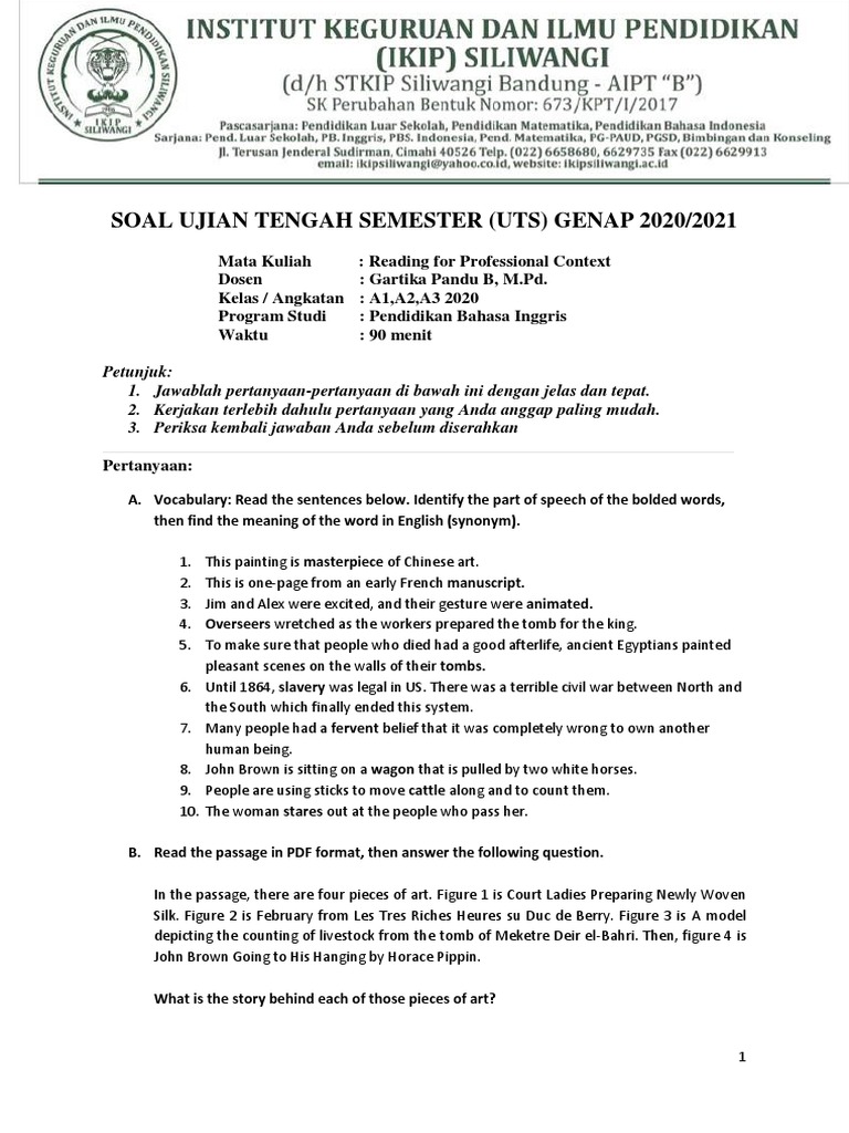 Ujian Tengah Semester Rpc Reg Pdf Paintings