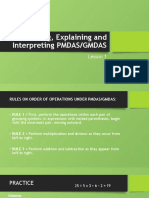 Lesson 1 - Stating, Explaining and Interpreting PMDAS - GMDAS