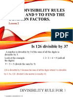 Lesson 2 - Divisibility Rules For 3, 6 and 9