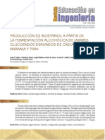 Produccion de Bioetanol A Partir de La Fermentación Alcoholica de Jarbes Glucosados Derivados de Cascaras de Naranja y Piña.