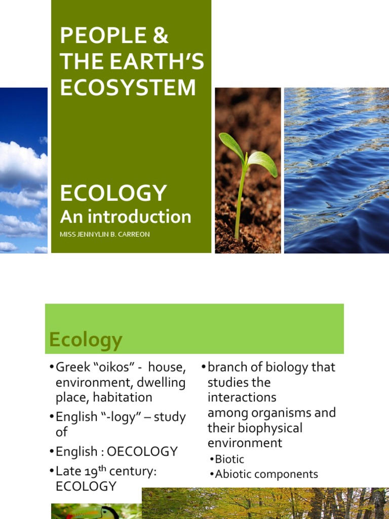 Lesson 1 INTRODUCTION TO ECOLOGICAL SYSTEMS | PDF | Ecological Niche ...