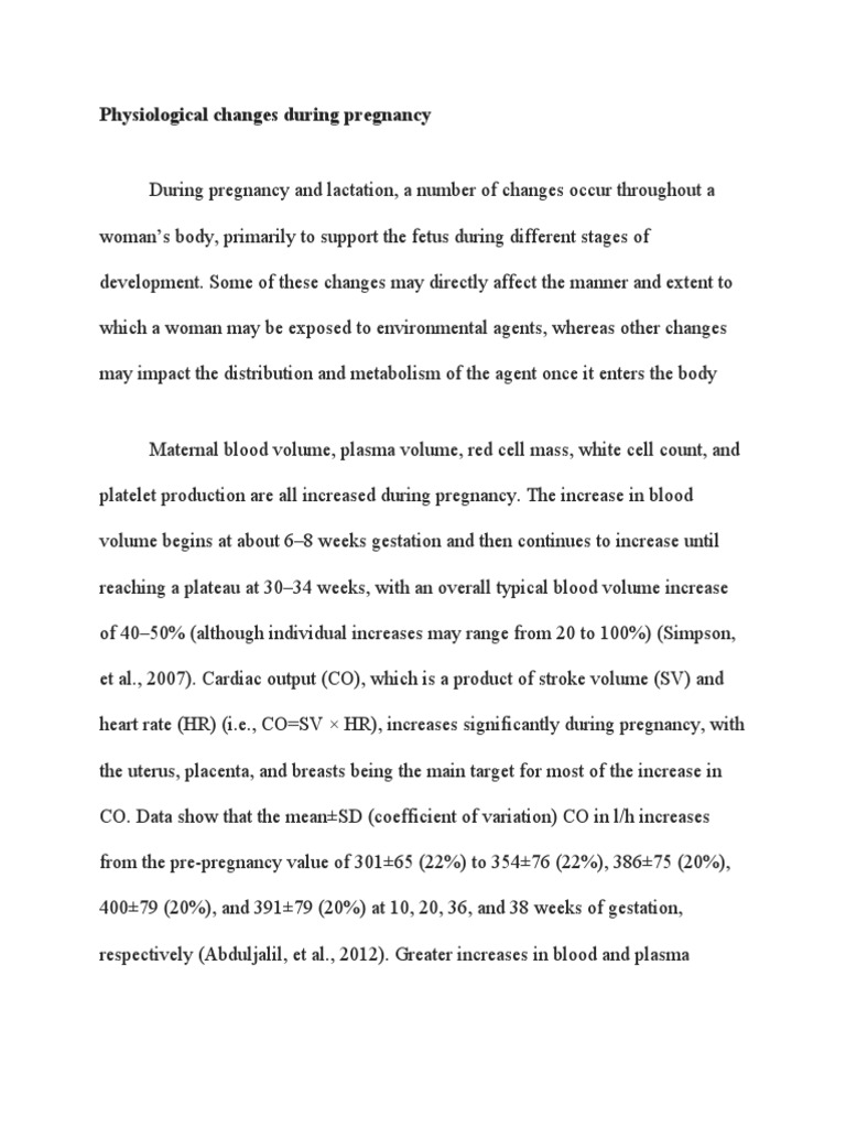Physiological Changes During Pregnancy | PDF | Pregnancy | Kidney