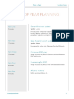 End of Year Planning: General Business Update Item One