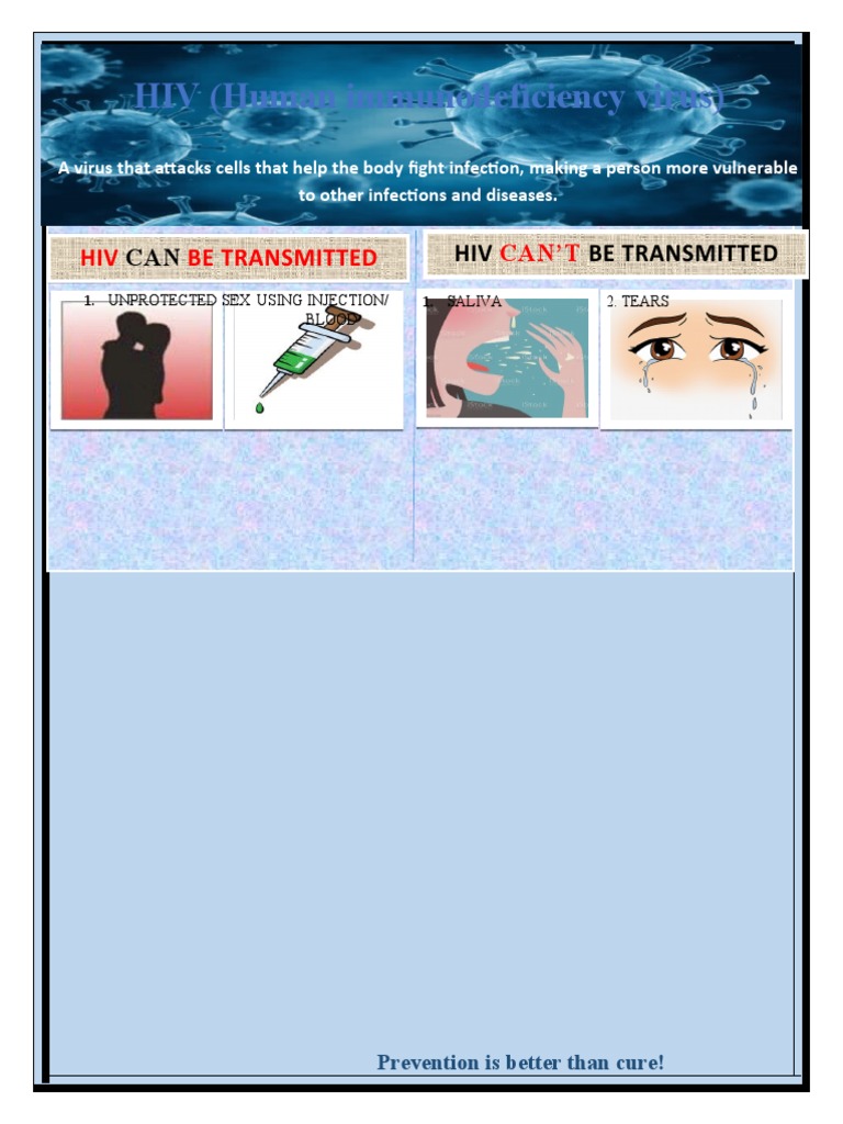HIV (Human Immunodeficiency Virus) : HIV Be Transmitted BY: CAN | PDF