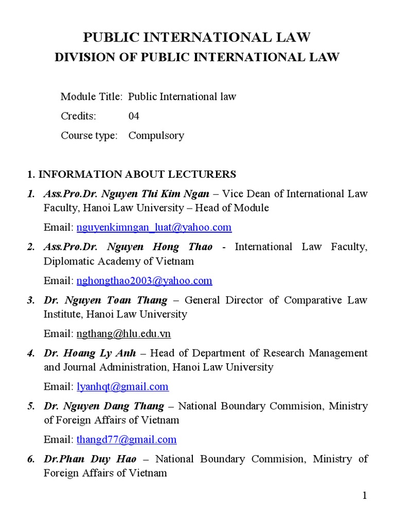 Public International Law Overview | PDF | Sovereign State | Treaty
