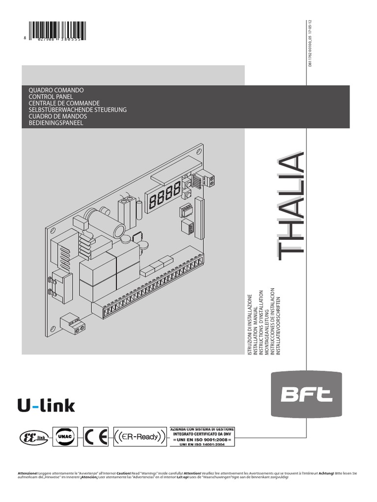 Manuel d'installation BFT Thalia PDF — free download