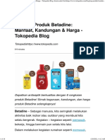 6 Rangkaian Produk Betadine- Kegunaan, Kandungan dan Harga