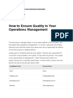 Assignment 3 OMHOW TO ENSURE QUALITY IN YOUR OPERATIONS MANAGEMENT