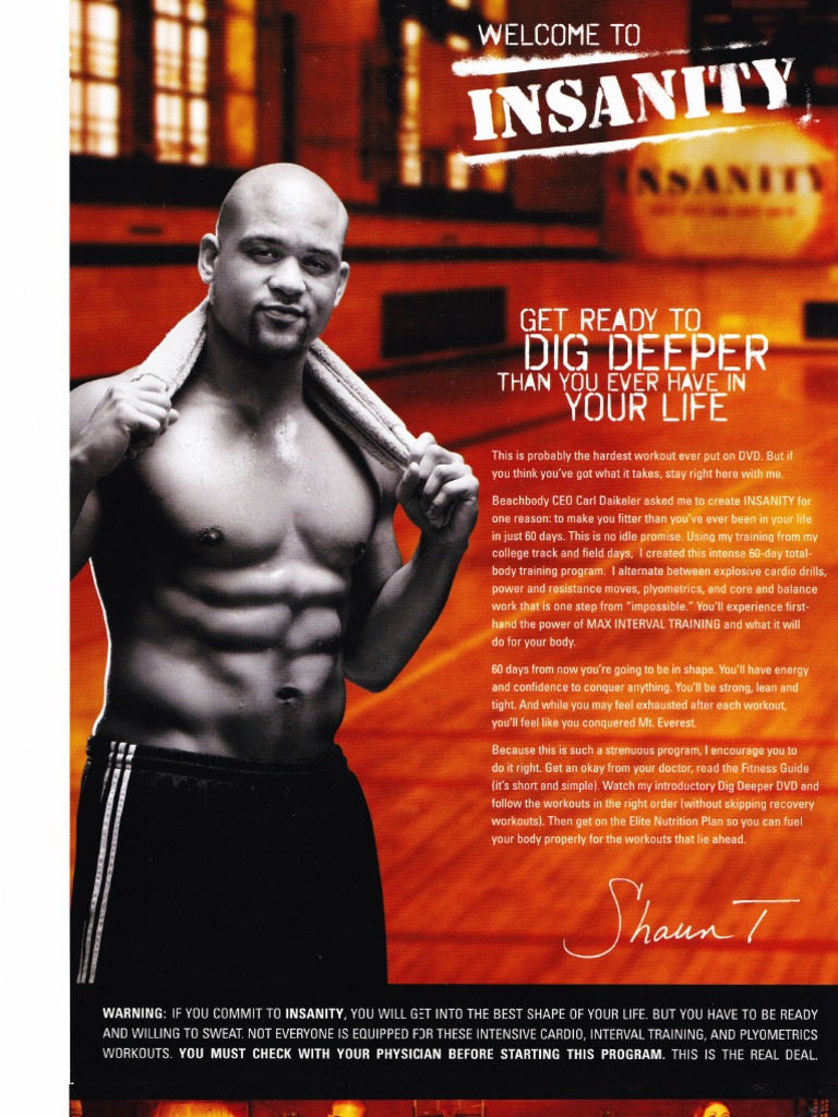Insanity Guide Book PDF Aerobic Exercise High Intensity Interval