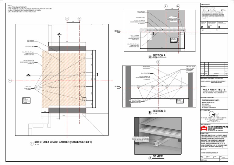 5th Storey Crash Barrier Design | PDF | Building Engineering | Steel