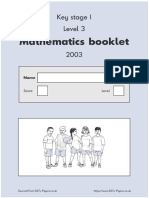 ks1 Mathematics 2003 Level 3 Mathematics Booklet