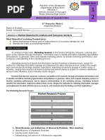 Market Opportunity Analysis and Consumer Analysis: Most Essential Learning Competency