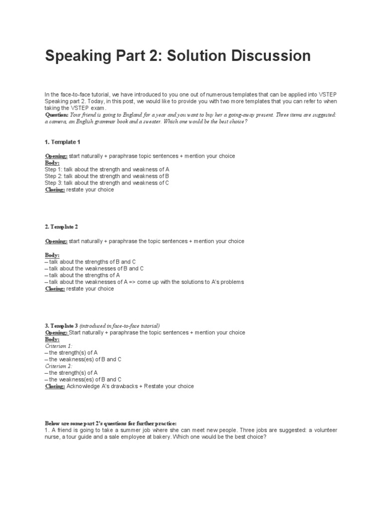 Speaking Part 2 | PDF | Cognitive Science | Grammar