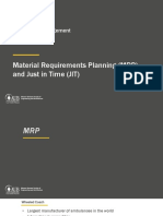 Material Requirements Planning (MRP) and Just in Time (JIT)