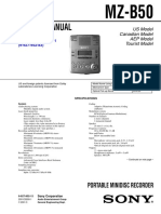 Sony MZ-B50 Service Manual