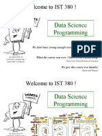 Welcome To IST 380 !: Data Science Programming