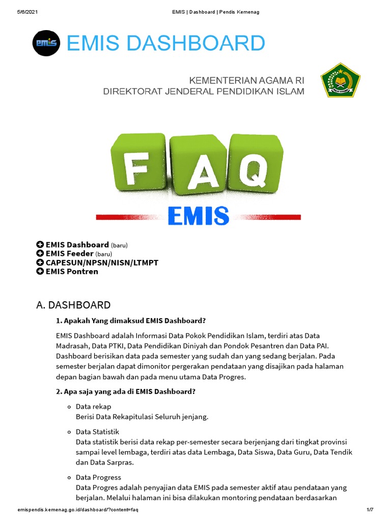 Image Result For Dashboard Emis Kemenag