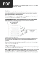 Total Quality Management (TQM) Practices Toward Product Quality Performance: Case at Food and Beverage Industry in Makassar, Indonesia