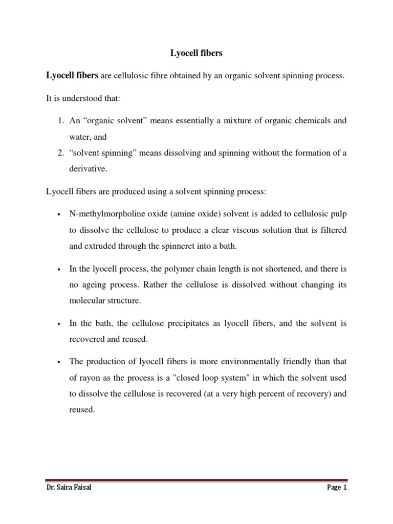 Rayons Lyocell PDF Rayon Fibers