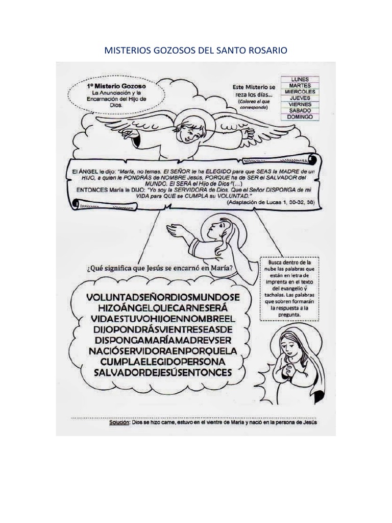 Misterios Gozosos Del Santo Rosario | PDF