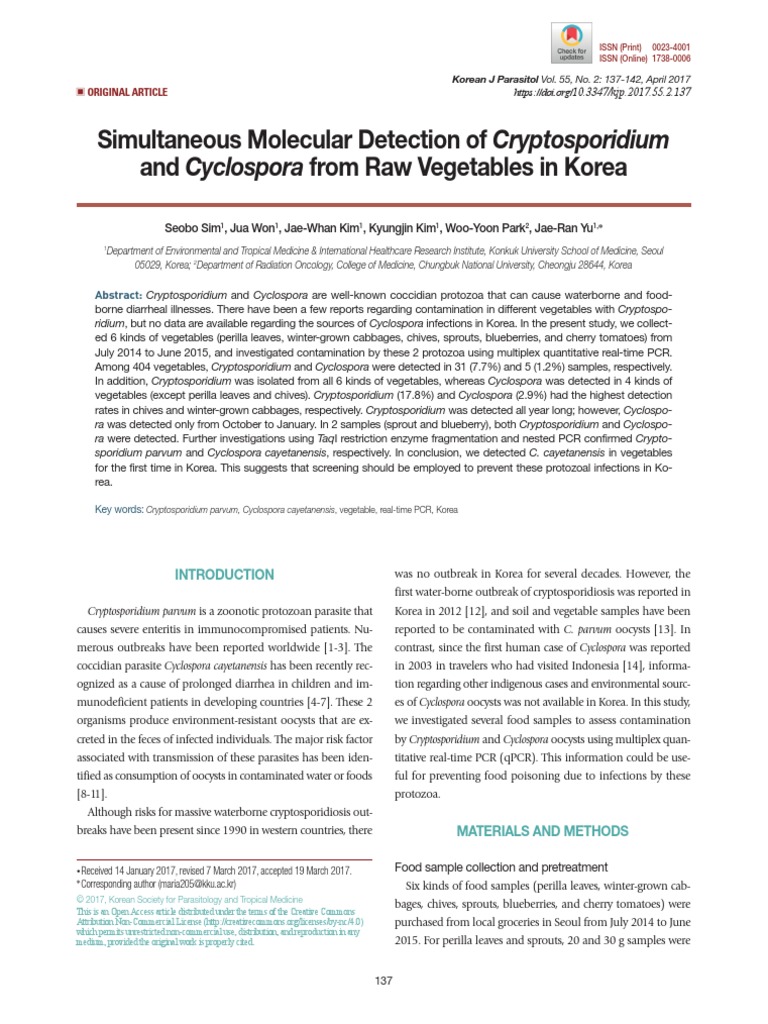 2017-Simultaneous Molecular Detection of Cryptosporidium and Cyclospora ...