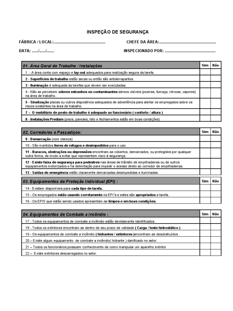 CHECK_LIST Segurança | Embalagem e Rotulagem | Engenharia