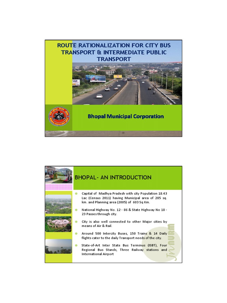 Bhopal City Bus Route Rationalization | PDF | Public Transport | Bus