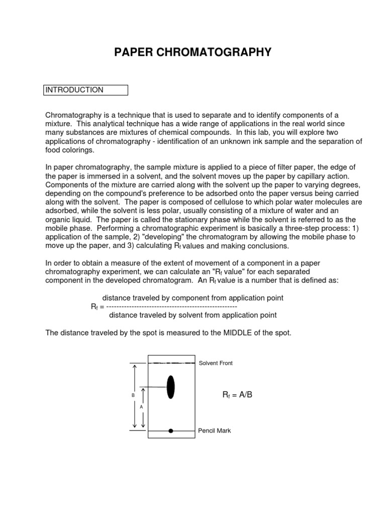 Paper Chromatography Lab Techniques | PDF | Chromatography | Analytical ...