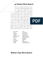Birthday Parties Word Search