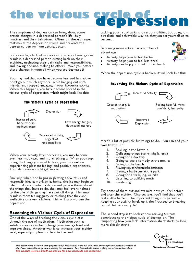 Dep. Vicious Cycle | PDF | Major Depressive Disorder | Abnormal Psychology