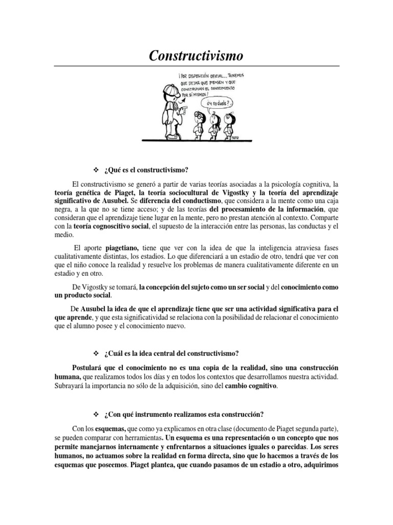 Características del Constructivismo | PDF | Constructivismo (filosofía ...
