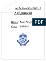 Financial Management Assignment 2 - Ankit Singh BBA (P) 2