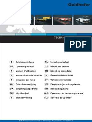Technical Information Goldhofer - Englisch - 003, PDF, Trailer (Vehicle)