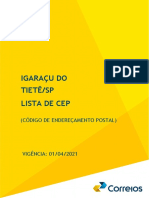 Lista de CEP de Igaraçu do Tietê