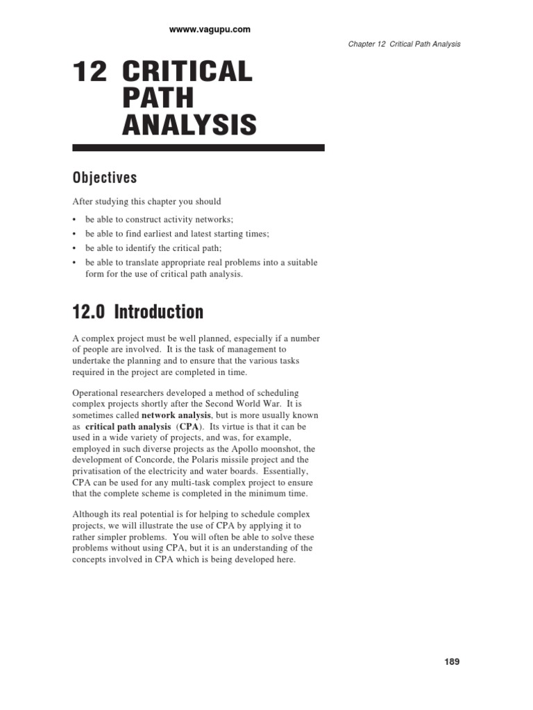 AS and A Level Critical Path Analysis | PDF | Vertex (Graph Theory ...