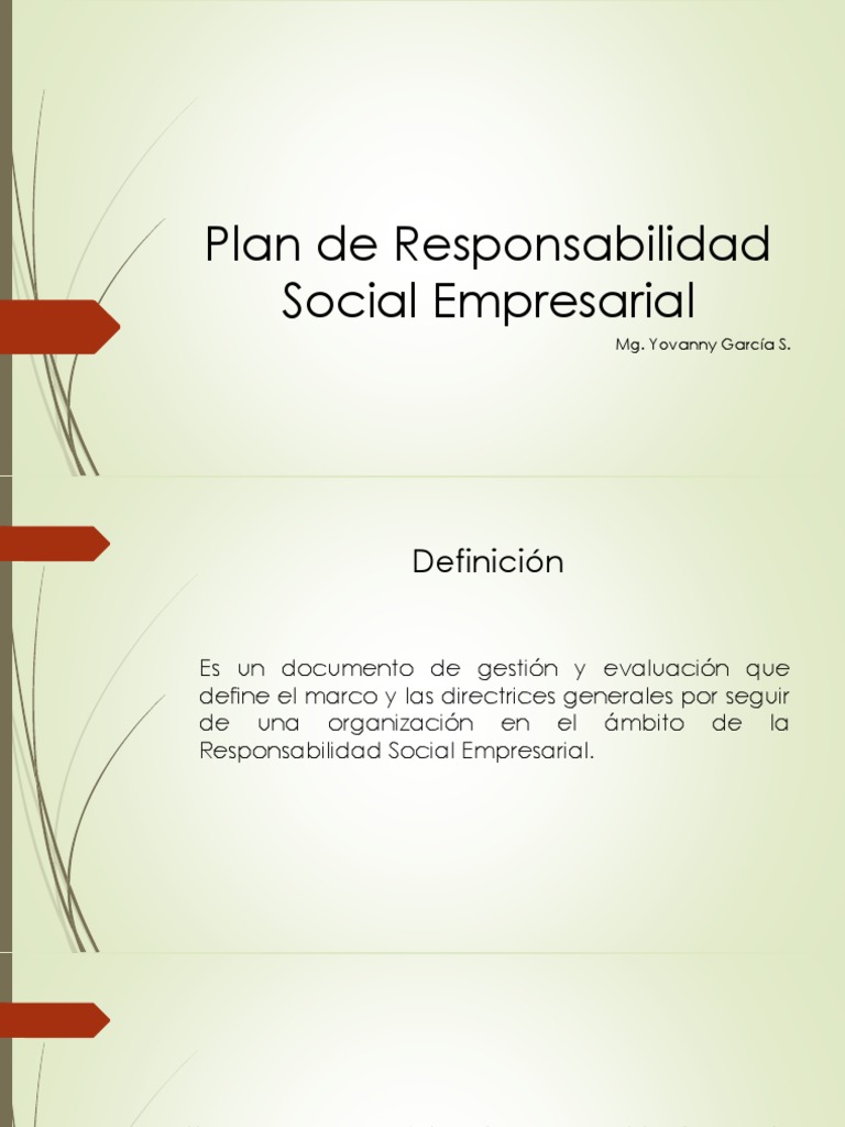 Plan de Responsabilidad Social Empresarial | PDF | Responsabilidad ...