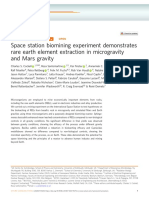 Space Station Biomining Experiment Demonstrates Rare Earth Element Extraction in Microgravity and Mars Gravity