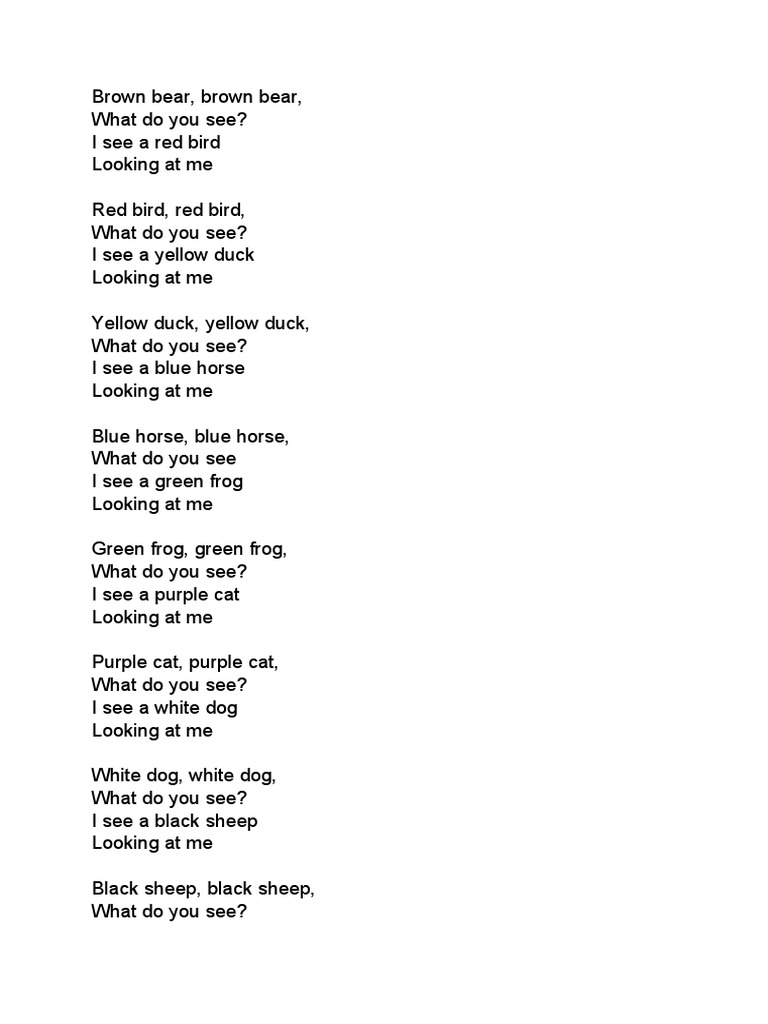 Brown Bear, Brown Bear Color Learning Chain, image size:768x1024