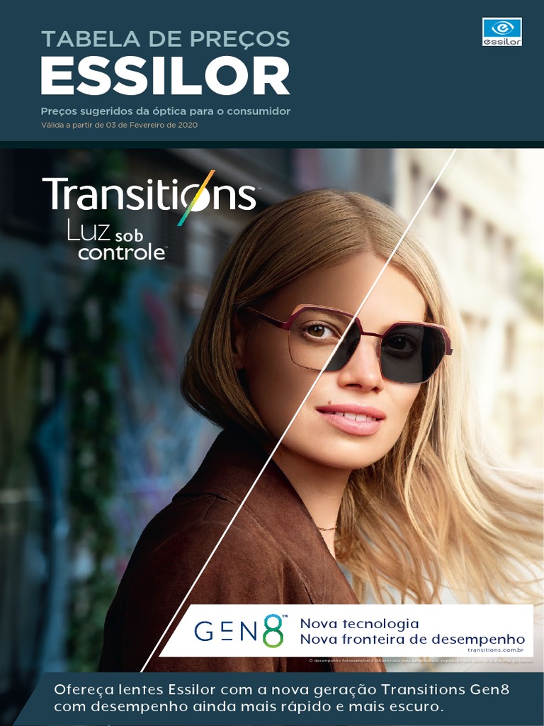 Essilor Tabela Essilor Consumidor PDF Aplicações de vidro