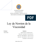 Ley de Newton de la viscosidad en un cilindro que se desliza dentro de un tubo