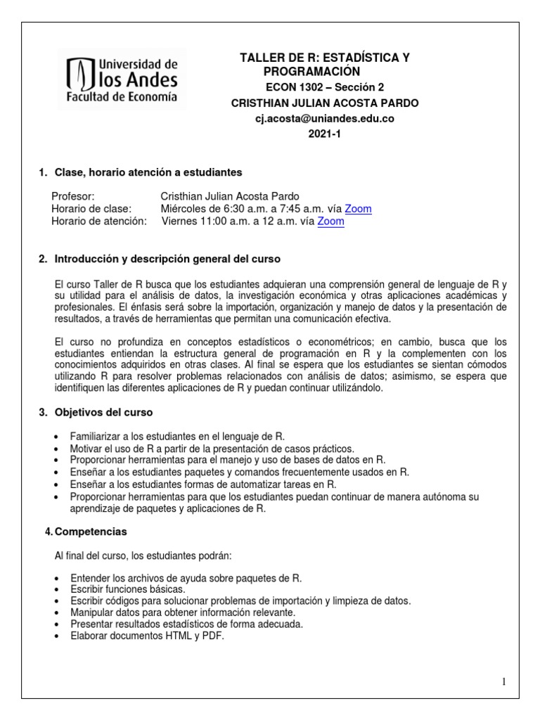 Econ 1302 Taller de R Estadistica y Prog 2021 10 Cristhian Acosta Pardo ...