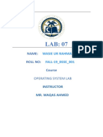 Lab 07 Operating System Se-001 (Wasie-Ur-Rahman)
