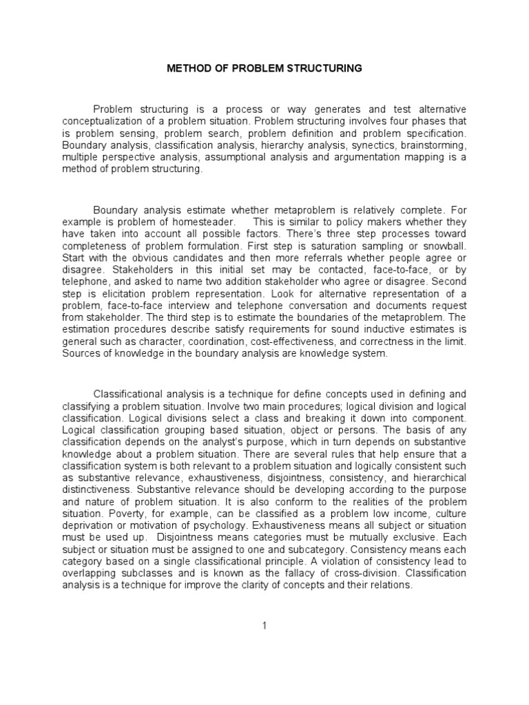 Problem Structuring Methodology | PDF | Intelligence Analysis | Policy ...