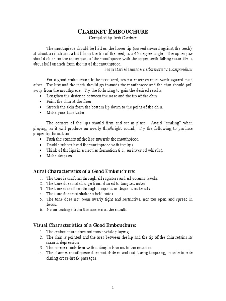 Mbouchure Aural Characteristics of A Good Embouchure PDF