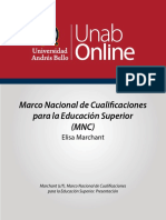 Marco Nacional de Cualificaciones para Educ Superior