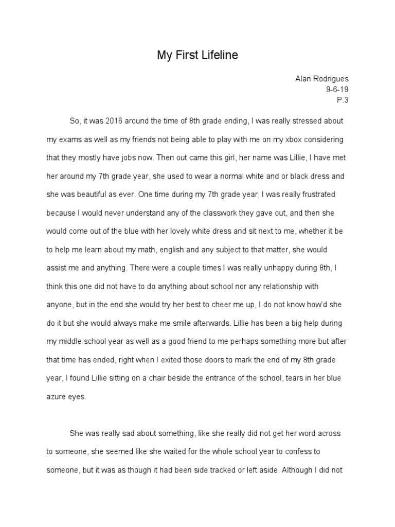 My Lifeline: A Middle School Story | PDF