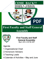 Welcome Back Faculty Assembly Agenda
