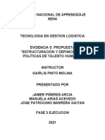 Evidencia 5 Propuesta Estructuración y Definición de Políticas de Talento